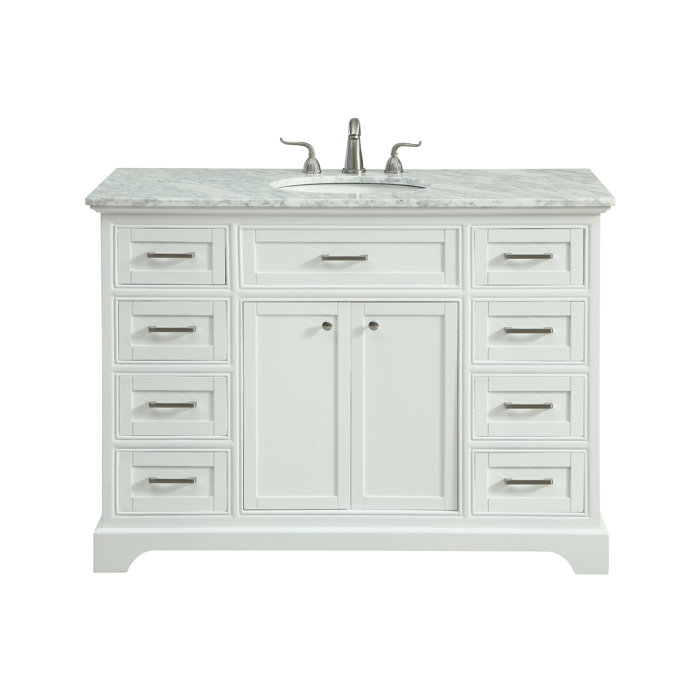 Andover Mills™ Rossi 48'' Single Bathroom Vanity with Marble Vanity Top & Reviews Wayfair Canada